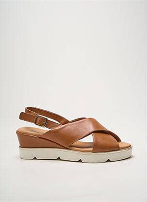 Sandales/nu pieds tissage satiné talon de 4 à 6cm marron HEINE femme