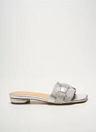 Mules/sabots matière lisse talon plat jusqu'à 3cm argent HEINE femme