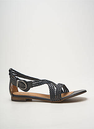 Sandales/nu pieds chiquet talon plat jusqu'à 3cm noir HEINE femme