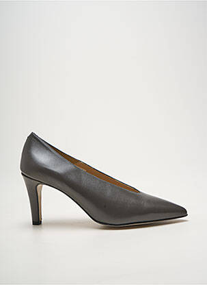 Escarpins tissage satiné talon de 7 à 9cm gris HEINE femme