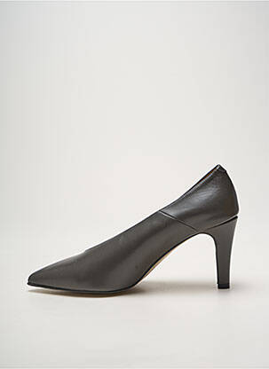 Escarpins tissage satiné talon de 7 à 9cm gris HEINE femme