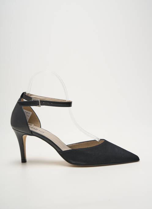 Escarpins tissage satiné talon de 7 à 9cm noir HEINE femme