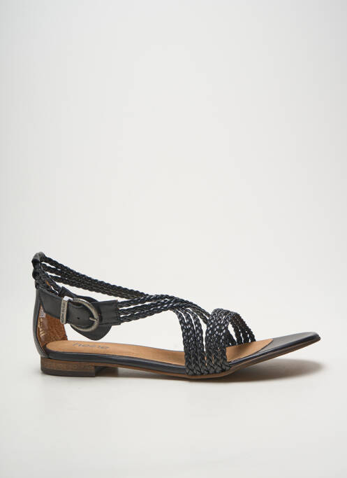 Sandales/nu pieds chiquet talon plat jusqu'à 3cm noir HEINE femme