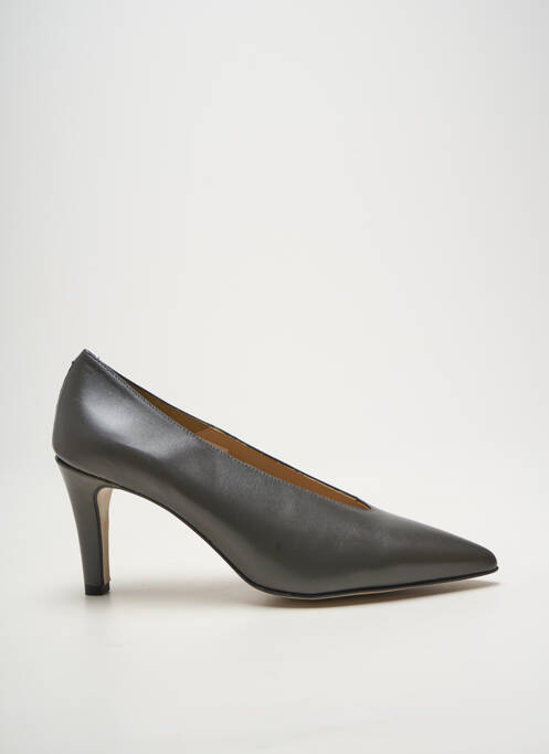 Escarpins tissage satiné talon de 7 à 9cm gris HEINE femme