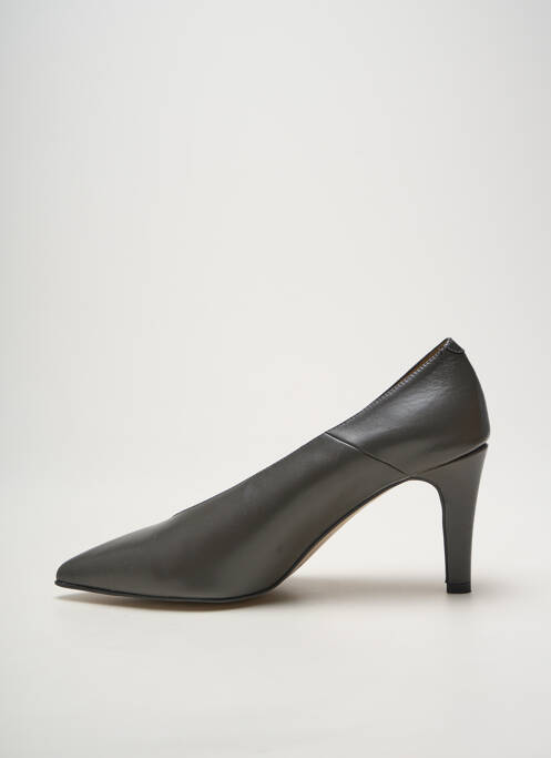 Escarpins tissage satiné talon de 7 à 9cm gris HEINE femme