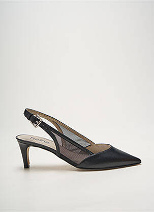 Escarpins tissage satiné talon de 4 à 6cm noir HEINE femme