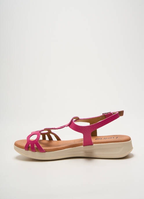 Sandales/nu pieds matière lisse talon plat jusqu'à 3cm rose HEINE femme