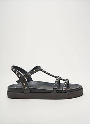 Sandales/nu pieds tissage satiné talon plat jusqu'à 3cm noir HEINE femme