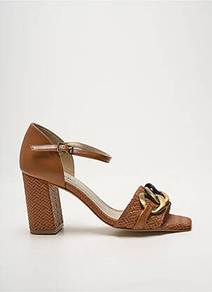 Sandales/nu pieds fermeture bride(s) talon de 7 à 9cm marron HEINE femme