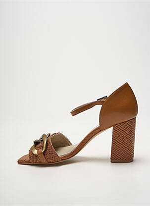 Sandales/nu pieds fermeture bride(s) talon de 7 à 9cm marron HEINE femme