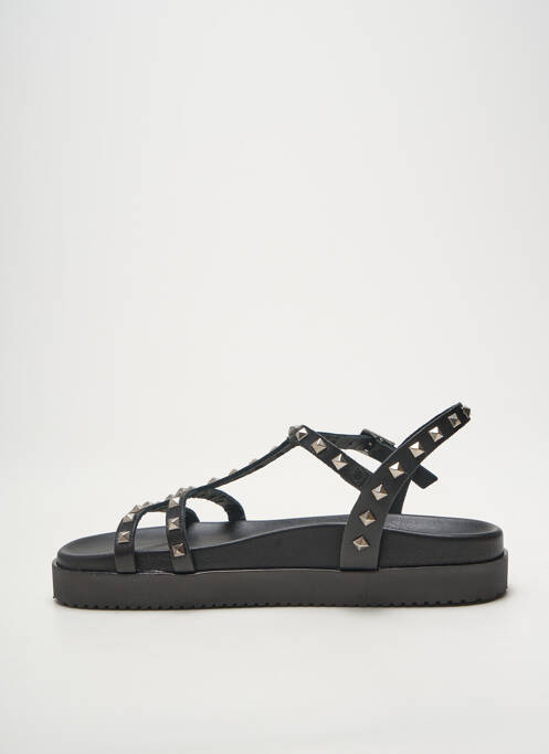 Sandales/nu pieds tissage satiné talon plat jusqu'à 3cm noir HEINE femme