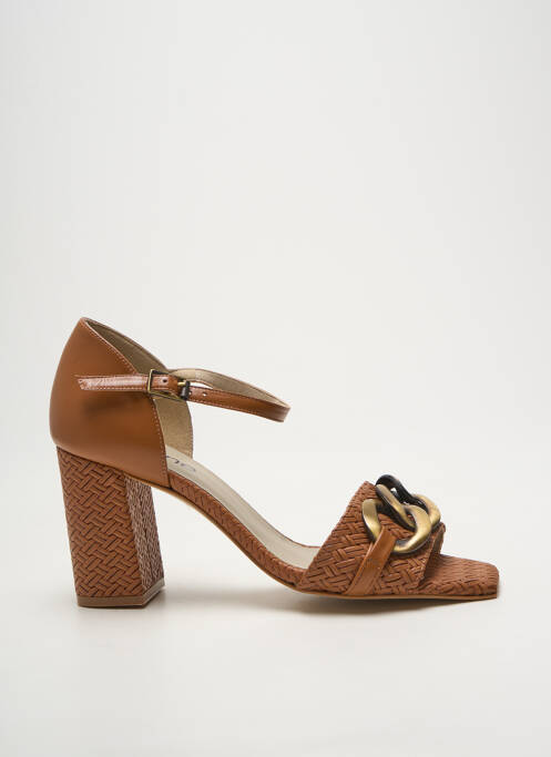 Sandales/nu pieds fermeture bride(s) talon de 7 à 9cm marron HEINE femme