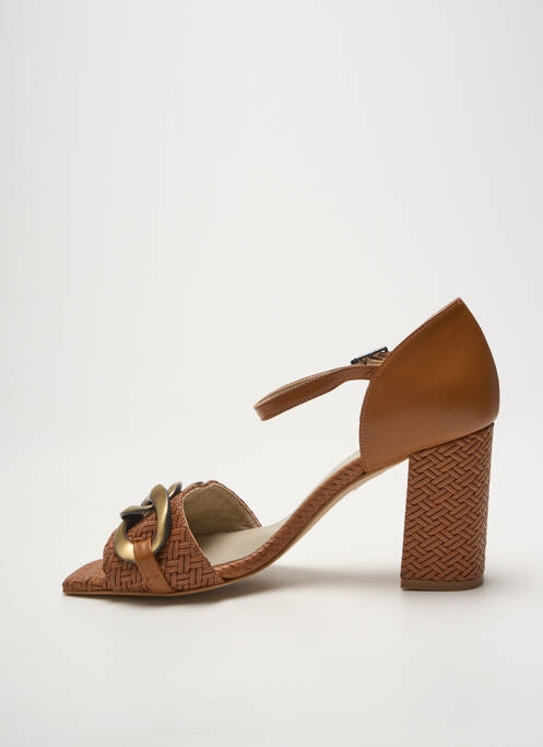 Sandales/nu pieds fermeture bride(s) talon de 7 à 9cm marron HEINE femme