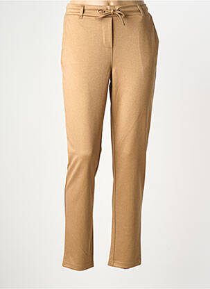 Pantalon slim taille élastique taille normale marron ELLE EST OU LA MER femme