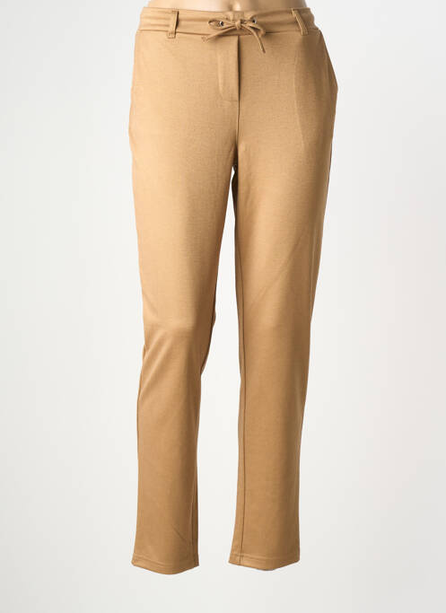 Pantalon slim taille élastique taille normale marron ELLE EST OU LA MER femme