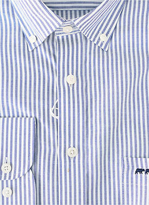 Chemise manches longues coupe droite bleu MISE AU GREEN homme