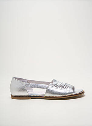 Sandales/nu pieds chiquet talon plat jusqu'à 3cm argent HEINE femme
