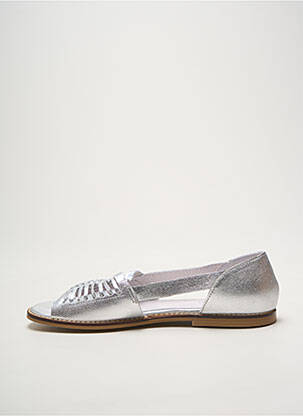 Sandales/nu pieds chiquet talon plat jusqu'à 3cm argent HEINE femme