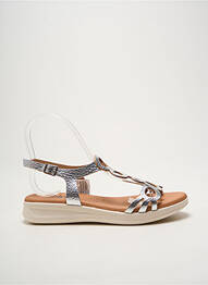 Sandales/nu pieds tissage satiné talon plat jusqu'à 3cm argent HEINE femme
