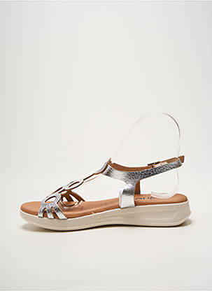 Sandales/nu pieds tissage satiné talon plat jusqu'à 3cm argent HEINE femme