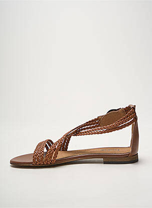Sandales/nu pieds chiquet talon plat jusqu'à 3cm marron HEINE femme