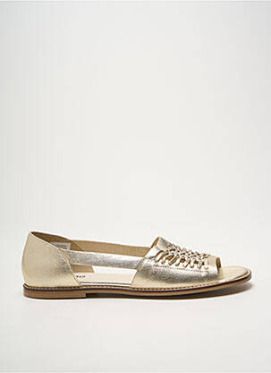 Sandales/nu pieds matière lisse talon plat jusqu'à 3cm or HEINE femme