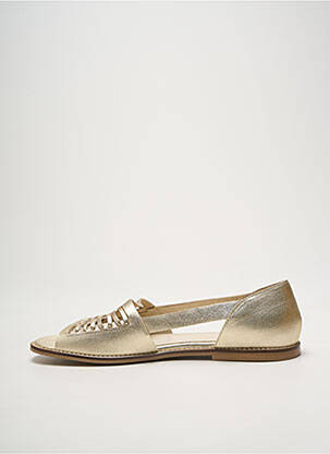 Sandales/nu pieds chiquet talon plat jusqu'à 3cm or HEINE femme