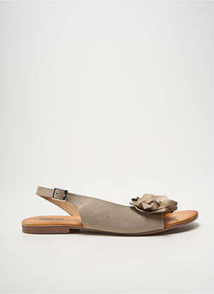 Sandales/nu pieds chiquet talon plat jusqu'à 3cm gris HEINE femme