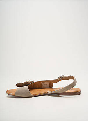Sandales/nu pieds chiquet talon plat jusqu'à 3cm gris HEINE femme