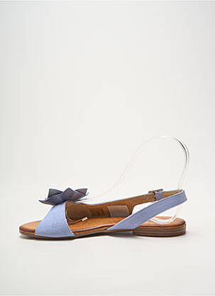 Sandales/nu pieds chiquet talon plat jusqu'à 3cm bleu HEINE femme