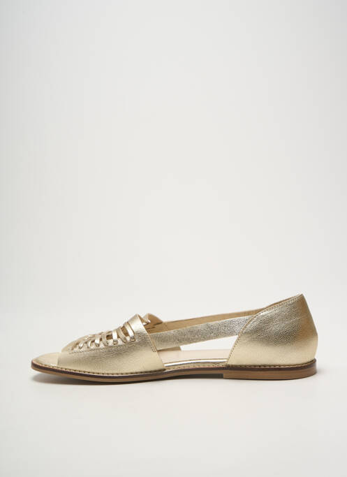Sandales/nu pieds matière lisse talon plat jusqu'à 3cm or HEINE femme