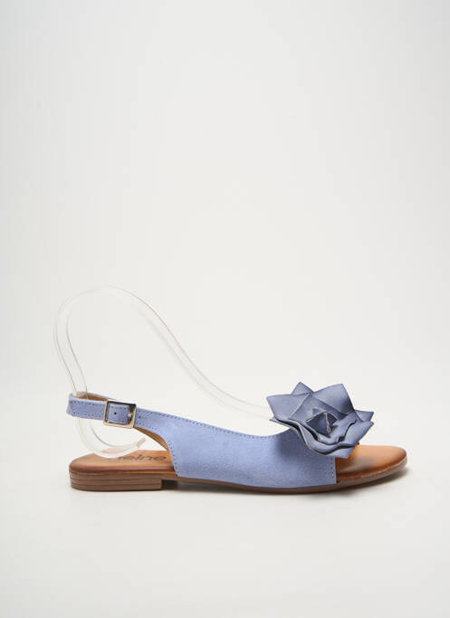 Sandales/nu pieds chiquet talon plat jusqu'à 3cm bleu HEINE femme