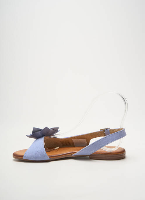 Sandales/nu pieds chiquet talon plat jusqu'à 3cm bleu HEINE femme