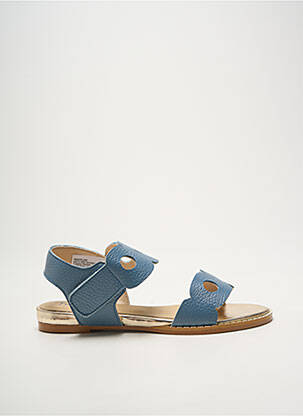 Sandales/nu pieds chiquet talon plat jusqu'à 3cm bleu HEINE femme