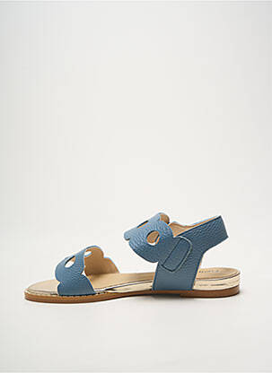 Sandales/nu pieds chiquet talon plat jusqu'à 3cm bleu HEINE femme