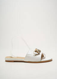 Mules/sabots tissage satiné talon plat jusqu'à 3cm blanc HEINE femme