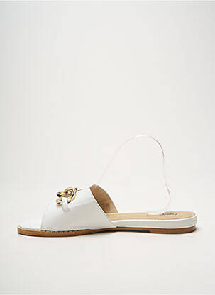 Mules/sabots tissage satiné talon plat jusqu'à 3cm blanc HEINE femme