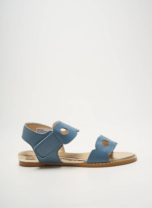 Sandales/nu pieds chiquet talon plat jusqu'à 3cm bleu HEINE femme