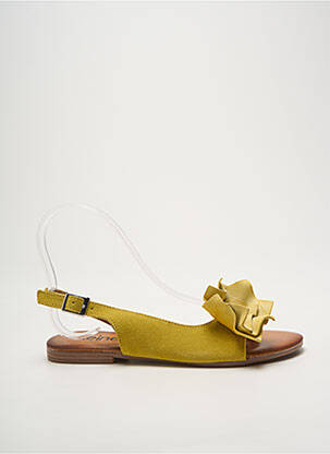Sandales/nu pieds chiquet talon plat jusqu'à 3cm jaune HEINE femme