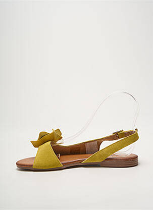 Sandales/nu pieds chiquet talon plat jusqu'à 3cm jaune HEINE femme