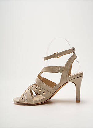 Sandales/nu pieds matière lisse talon de 7 à 9cm beige HEINE femme