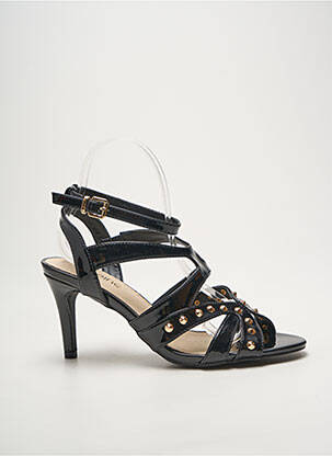 Sandales/nu pieds matière lisse talon de 7 à 9cm noir HEINE femme
