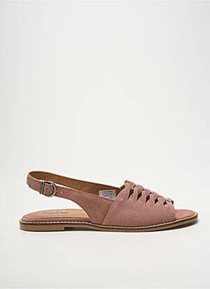 Sandales/nu pieds chiquet talon plat jusqu'à 3cm rose HEINE femme