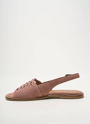 Sandales/nu pieds chiquet talon plat jusqu'à 3cm rose HEINE femme