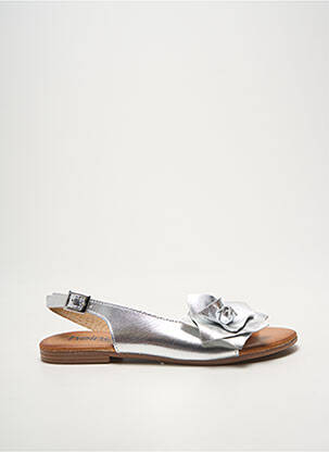 Sandales/nu pieds matière lisse talon plat jusqu'à 3cm argent HEINE femme