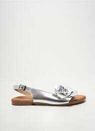 Sandales/nu pieds chiquet talon plat jusqu'à 3cm argent HEINE femme