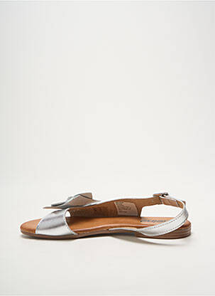 Sandales/nu pieds matière lisse talon plat jusqu'à 3cm argent HEINE femme
