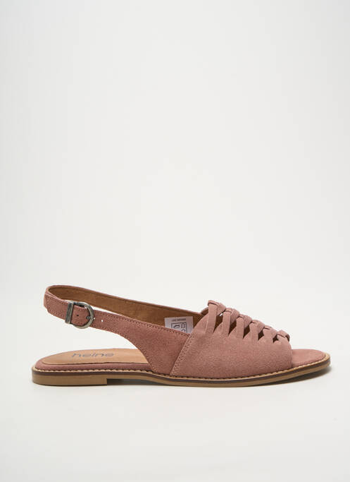 Sandales/nu pieds chiquet talon plat jusqu'à 3cm rose HEINE femme