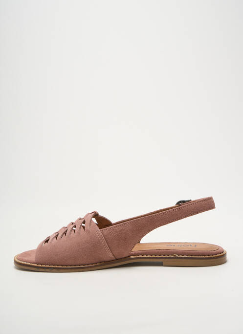 Sandales/nu pieds chiquet talon plat jusqu'à 3cm rose HEINE femme