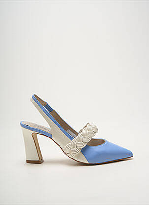 Escarpins tissage satiné talon de 7 à 9cm bleu HEINE femme